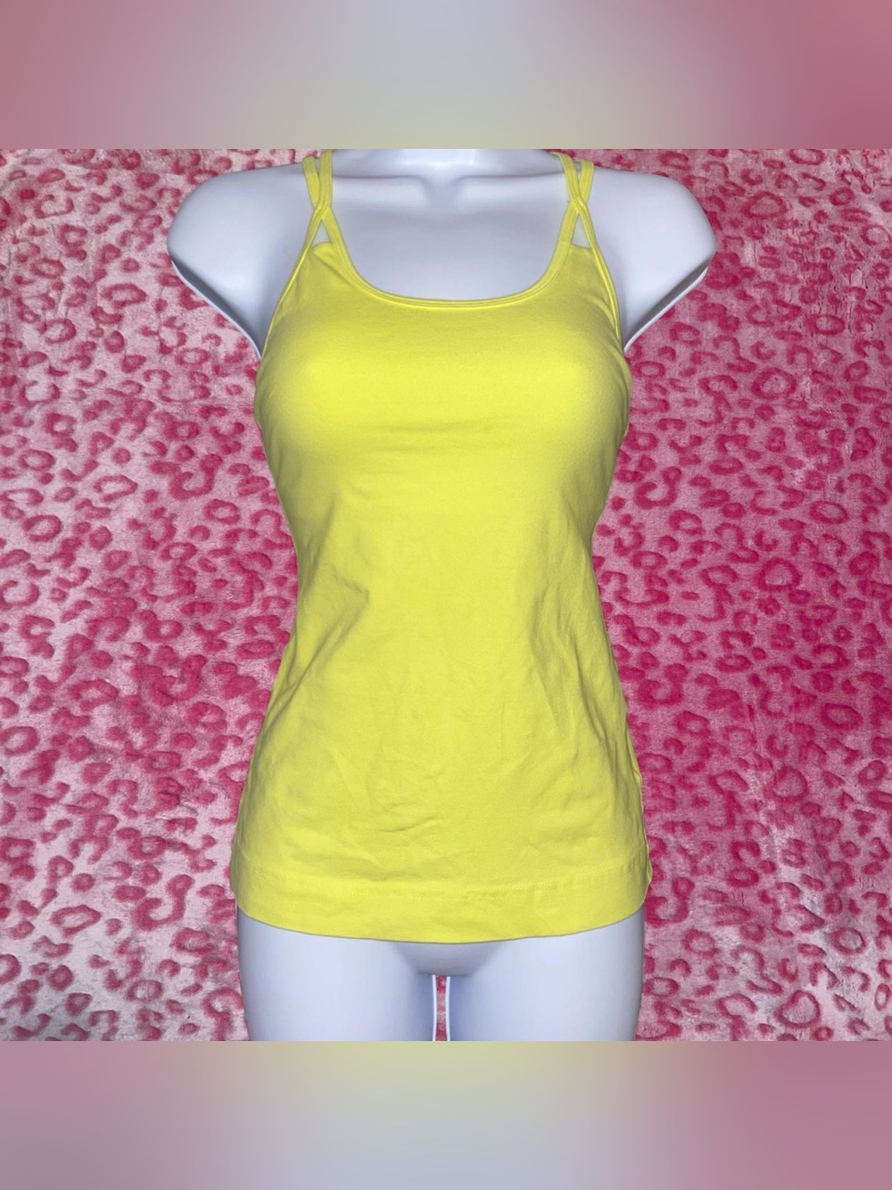 vintage y2k Hard Tail neon yellow tank top